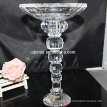 candelabro de cristal claro / centro de mesa de cristal con el sostenedor de flor